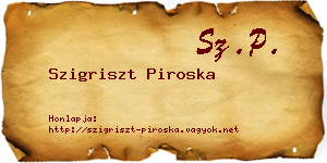 Szigriszt Piroska névjegykártya